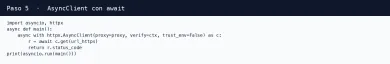 AsyncClient con await y el mismo proxy